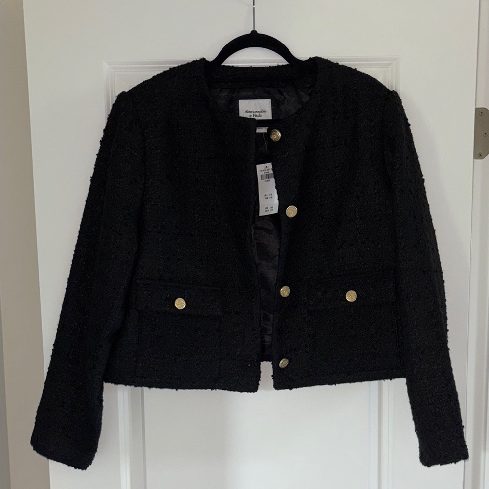 Abercrombie & Fitch Black and Gold Blazer Jacket
